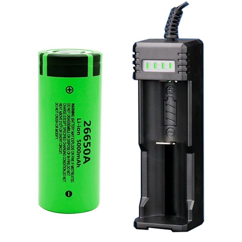 26650锂电池5000mAh大容量强光手电筒电池26650USB充电器ST0001