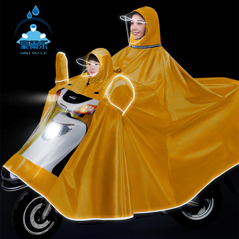 亲子母子双人儿童雨衣长款全身防暴雨女款加厚电瓶电动车专用雨披