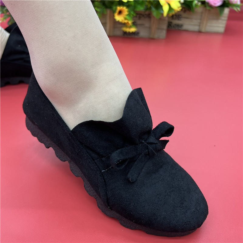 京睿2022新款老北京布鞋女单鞋平底豆豆鞋软底大码42码妈妈鞋工作