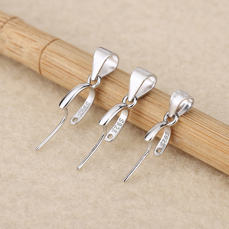 吊坠925银 925银瓜子扣玉坠夹扣玉扣穿针夹扣扣头扣男女吊坠扣