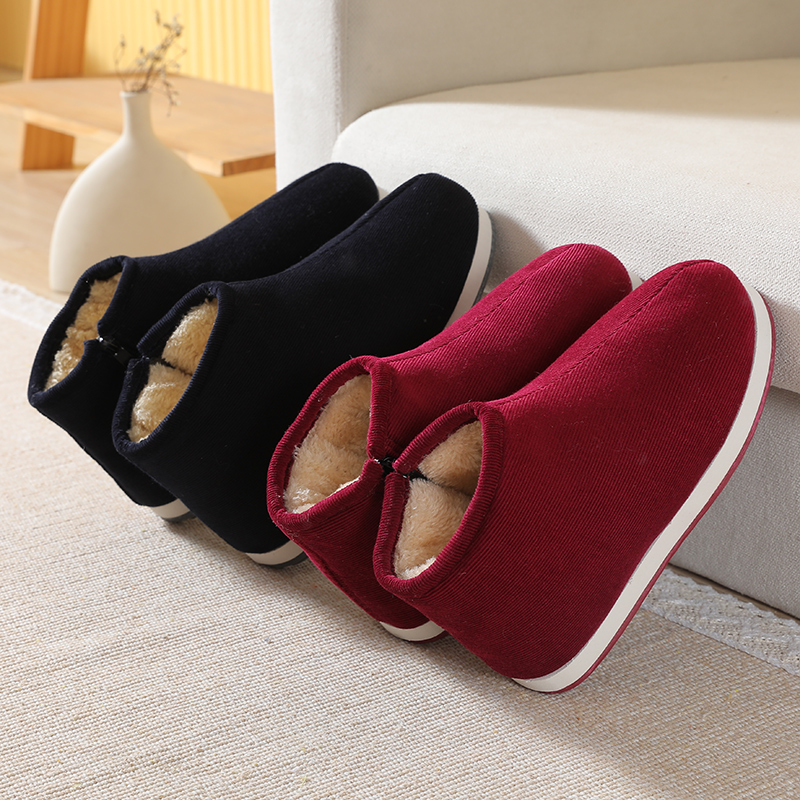 冬天中老年老人厚底加绒加厚外穿爸妈男士女士保暖鞋居家包跟棉鞋