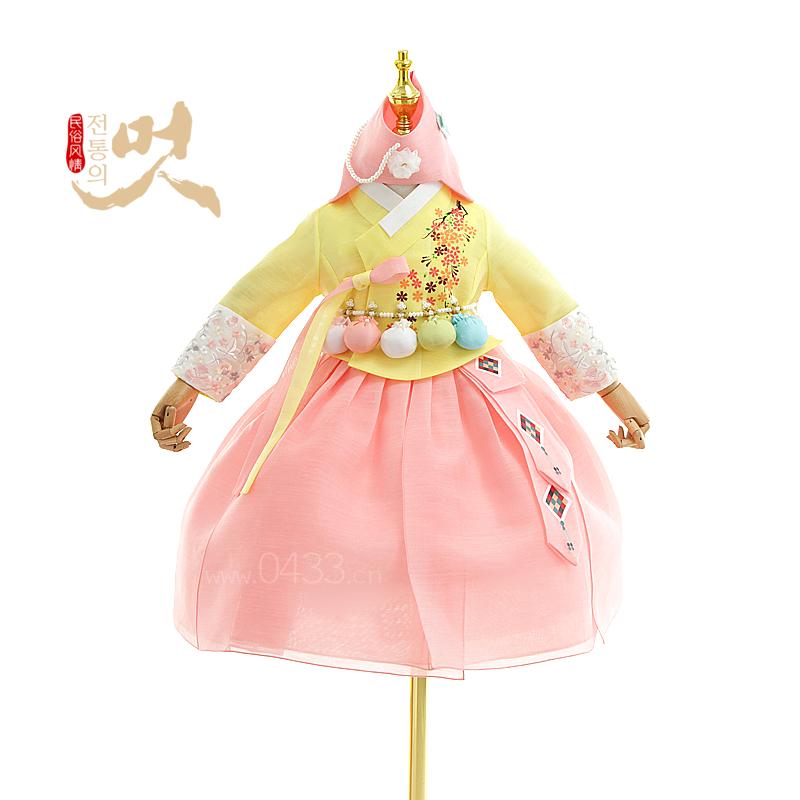 一周岁儿童洋气中国风韩服宝宝女童礼服生日服装长袖小女孩裙子