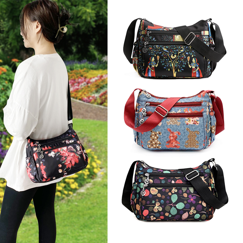 （6908）新款包包女百搭单肩包休闲大容量妈妈包牛津布多层斜挎包