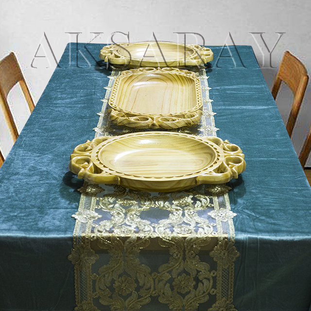 Aksaray工艺品  民族风 特色花纹 雕刻 空心边 家用 三件纳仁盘