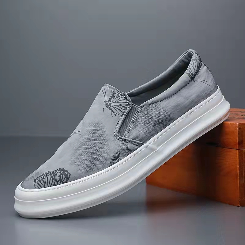 baoda/宝达国潮冰丝布鞋春季百搭透气一脚蹬男士老北京休闲板鞋