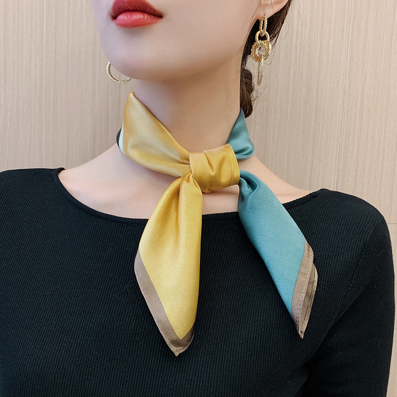 桑蚕丝53cm小方巾女新款百搭丝巾女洋气装饰职业领巾韩版防晒护颈