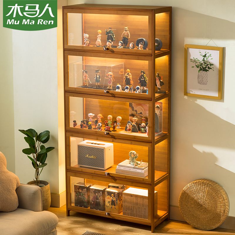 手办展示柜乐高亚克力陈列柜子展示架玻璃化妆品产品置物货架家用