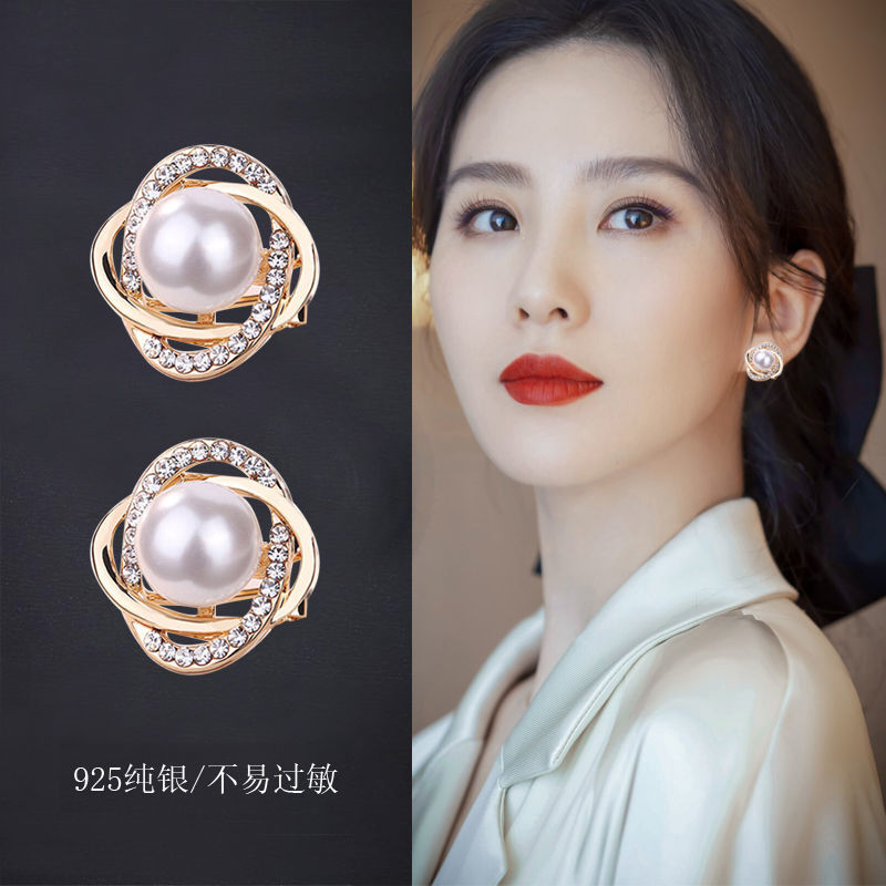 铜合金仿珍珠耳饰 韩国花型法式优雅轻奢耳钉新款潮女士气质耳钉