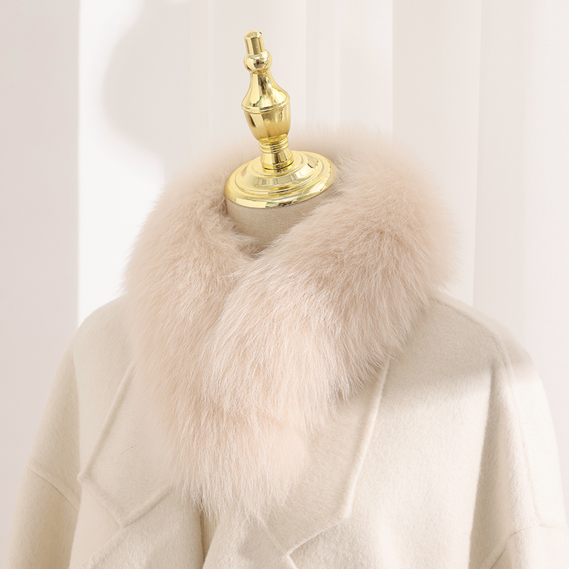 狐狸毛围脖女真毛百搭保暖纯色围脖冬季优雅加厚整皮长款8238