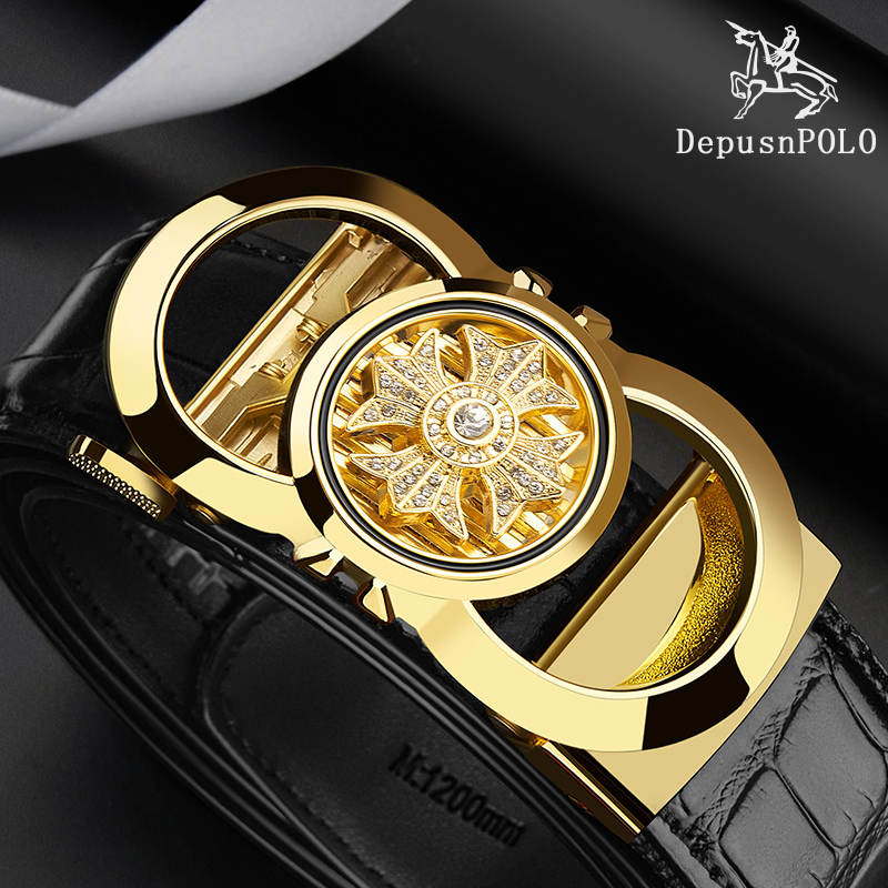 保罗品牌皮带男士真皮腰带男款牛皮自动扣2025新款送礼物腰缠万贯