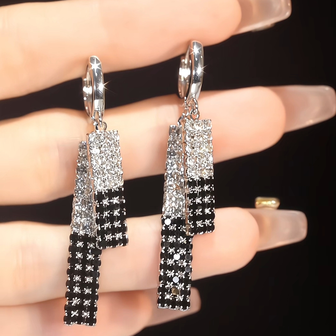 铜合金无非金属耳饰 轻奢锆石几何耳环小众设计 耳饰爆款气质耳扣