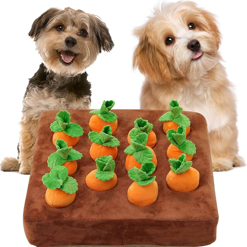 狗狗玩具泰迪比熊拔萝卜自嗨玩具耐咬益智玩具闻嗅垫宠物解闷神器