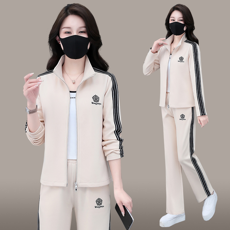休闲运动套装女春秋2023新款两件时尚韩系绣花卫衣春跑步服三件套