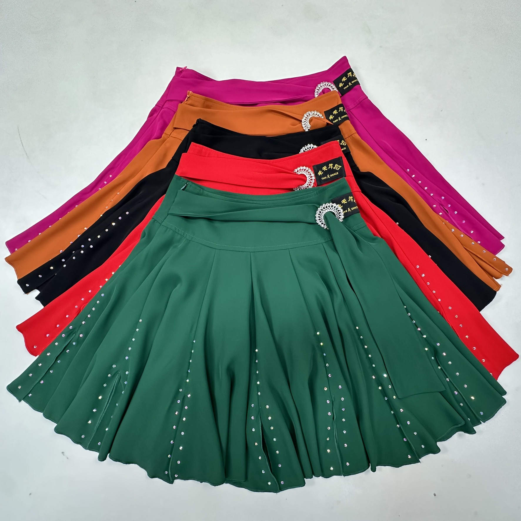 汉舞王伦巴四季款高腰修身大摆拉丁舞交谊舞广场舞裙A字半身裙