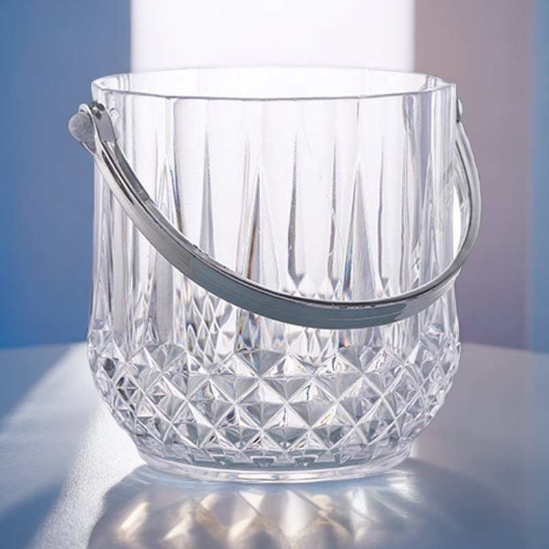 （hasoy新疆包邮）家用冰桶亚克力创意透明冰粒桶欧式香手提槟桶