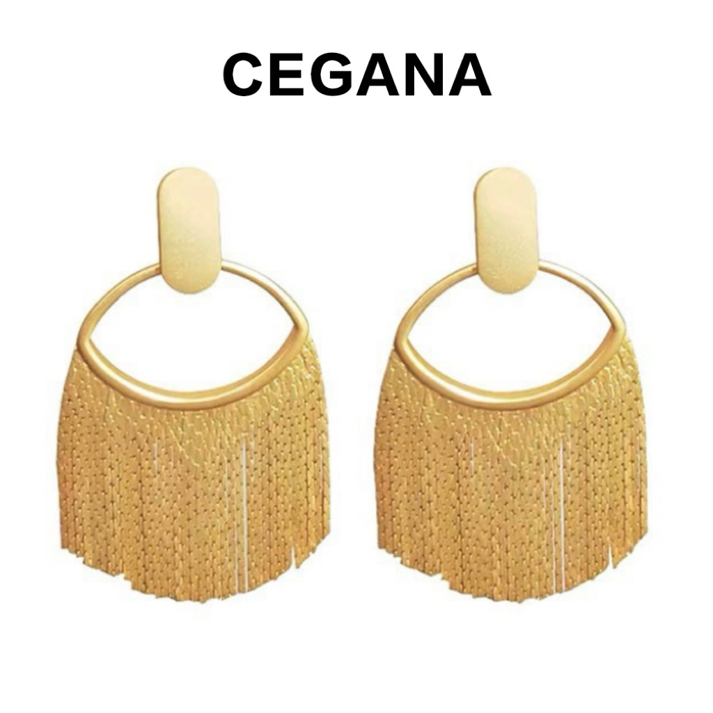 铜合金耳饰 CEGANA大气晚宴风春夏穿搭流苏耳饰轻奢小众高级感