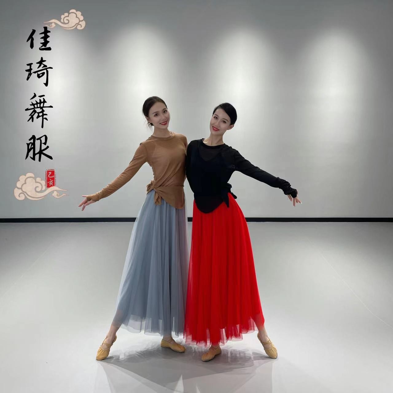 【佳琦舞服】中国古典舞  四季可穿纯色长款日常百搭网纱半身裙