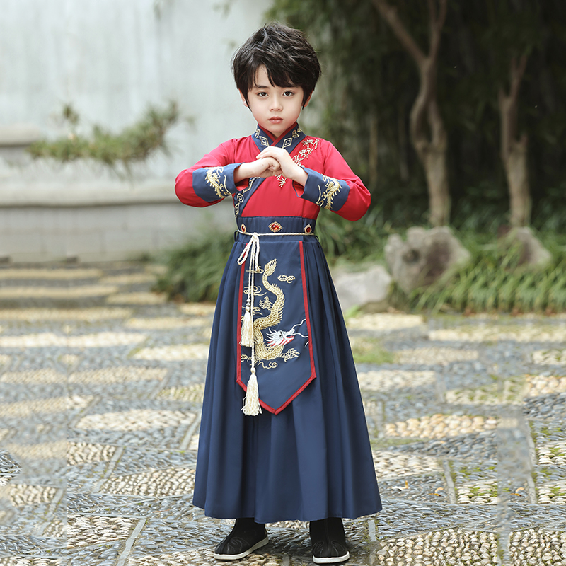 男童国风汉服2025新款春秋幼儿园男宝高级男孩唐装儿童古风飞鱼服