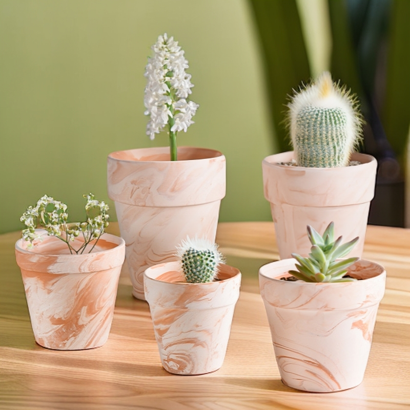 红白陶玛奇朵花盆红陶花盆小清新多肉陶盆透水透气天然白色红色