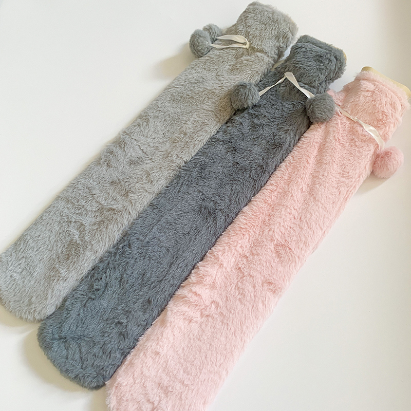 长款热水袋注水式柔软可爱毛绒家用灌水加厚大号加大加长暖水袋