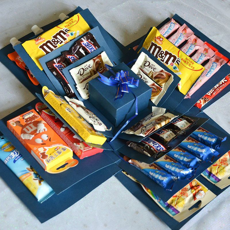 父亲节惊喜爆炸礼盒多层儿童生日礼物送男友女友爸妈闺蜜创意盒子