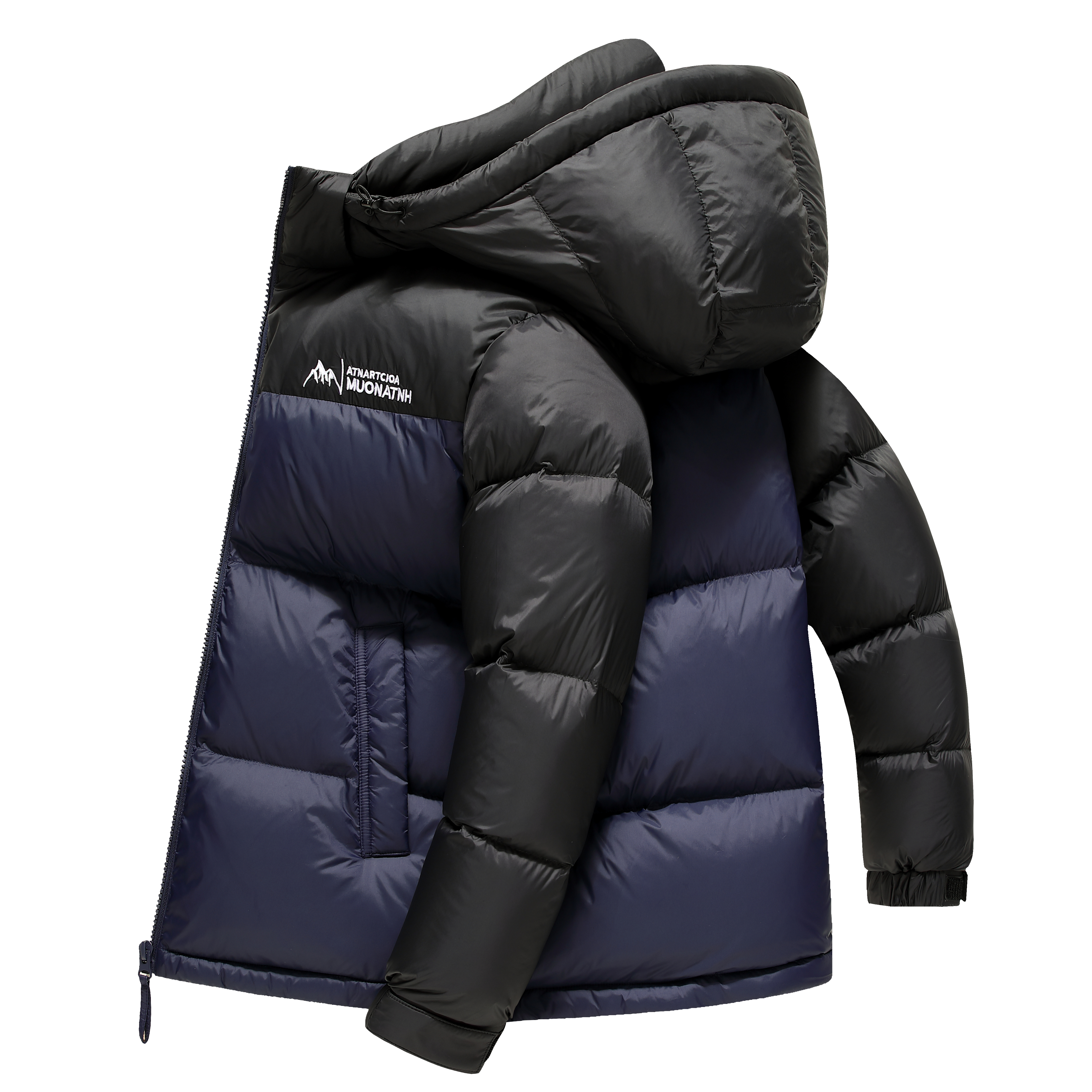 连帽拼色短款面包服8610