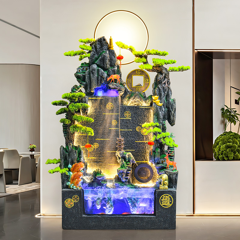 假山庭院隔断喷泉摆件客厅开业茶室水幕墙流水屏风落地客厅办公室