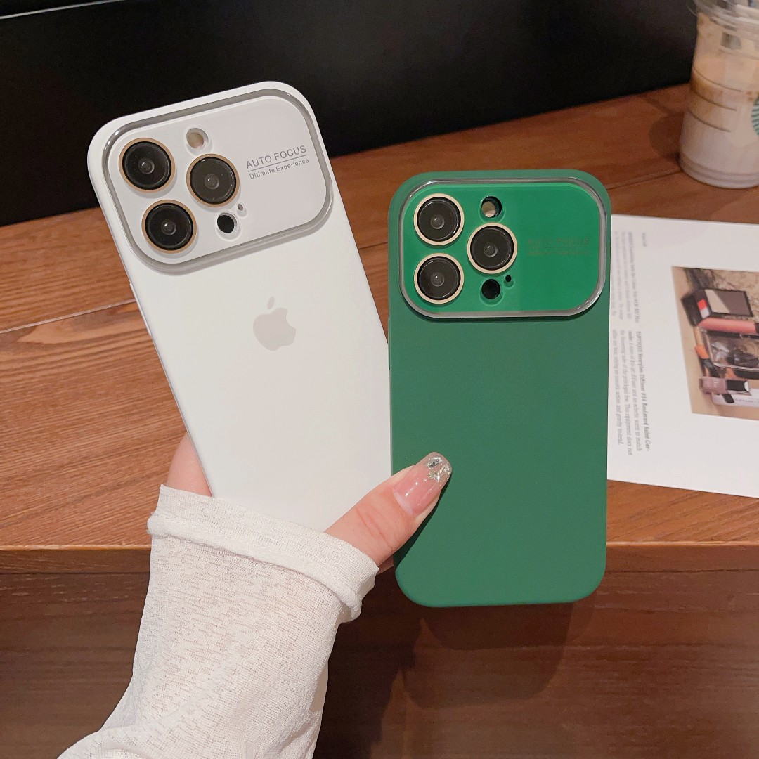 液态硅胶大视窗logo款镜头全包情侣个性防摔手机壳适用苹果iPhone