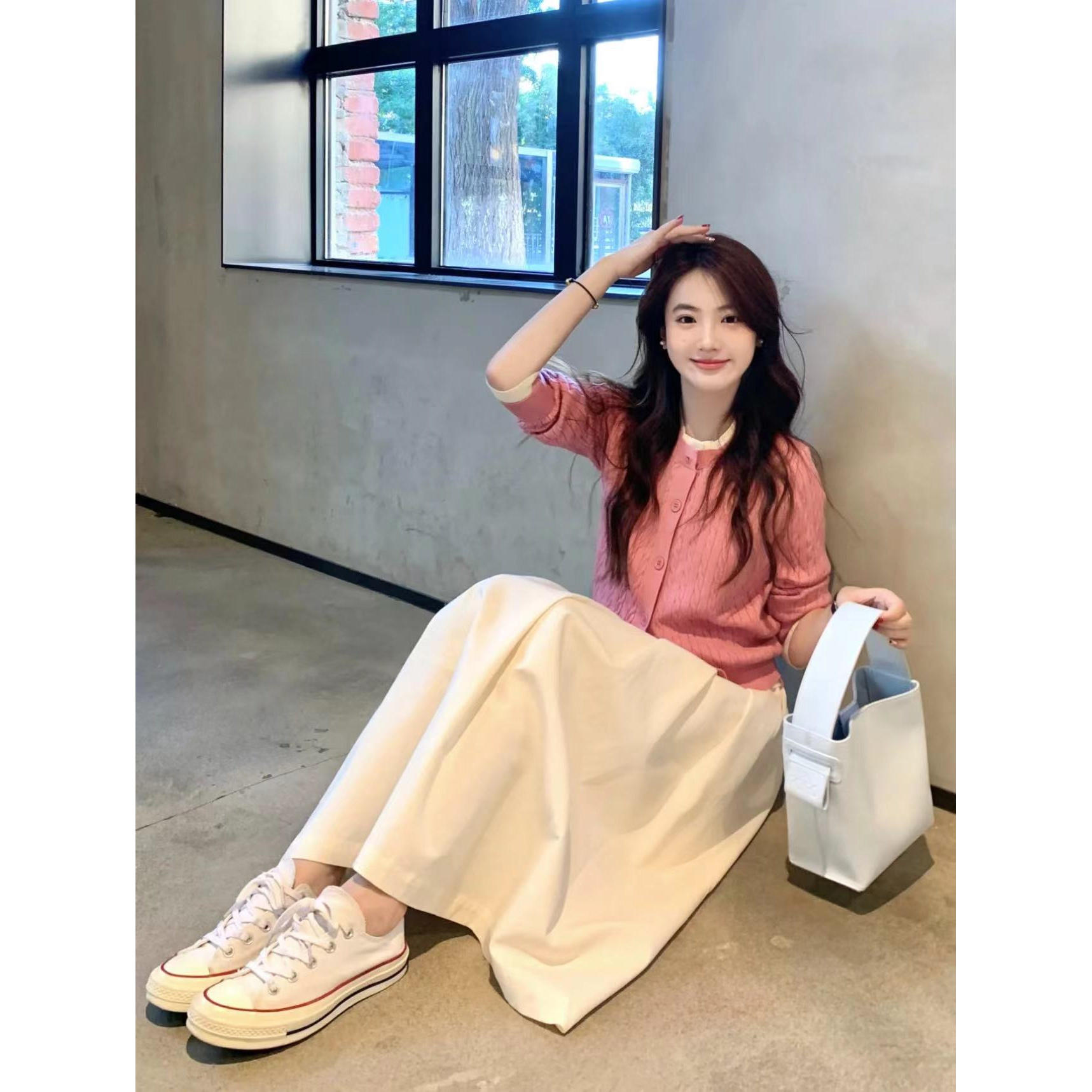 秋装搭配一整套时髦洋气高级感超好看针织衫半身裙两件套装女神范