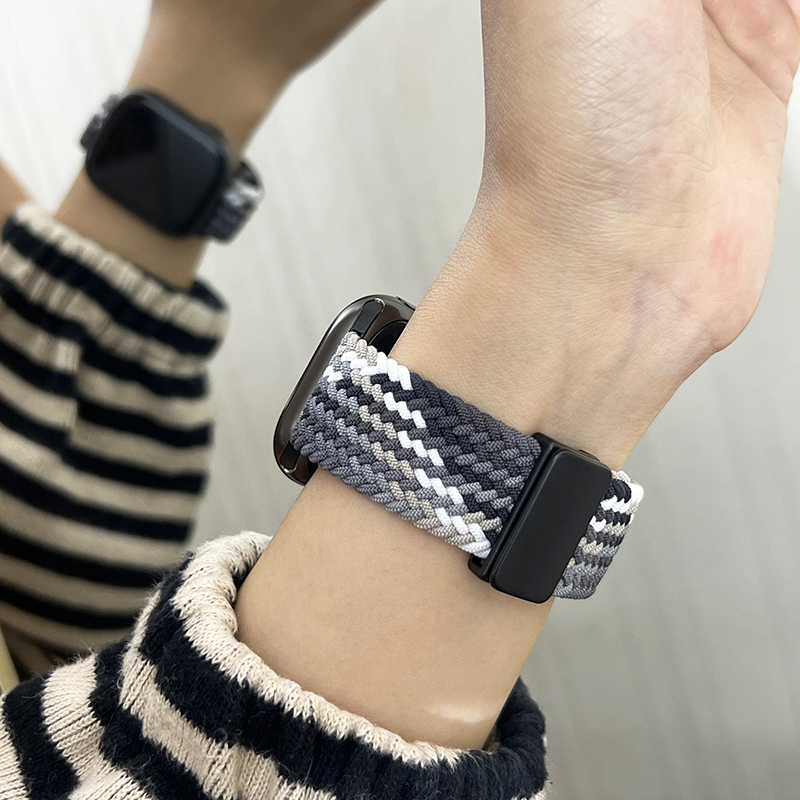 新款尼龙编织表带适用苹果手表带S11/10/SE/ultra表带运动秋冬款