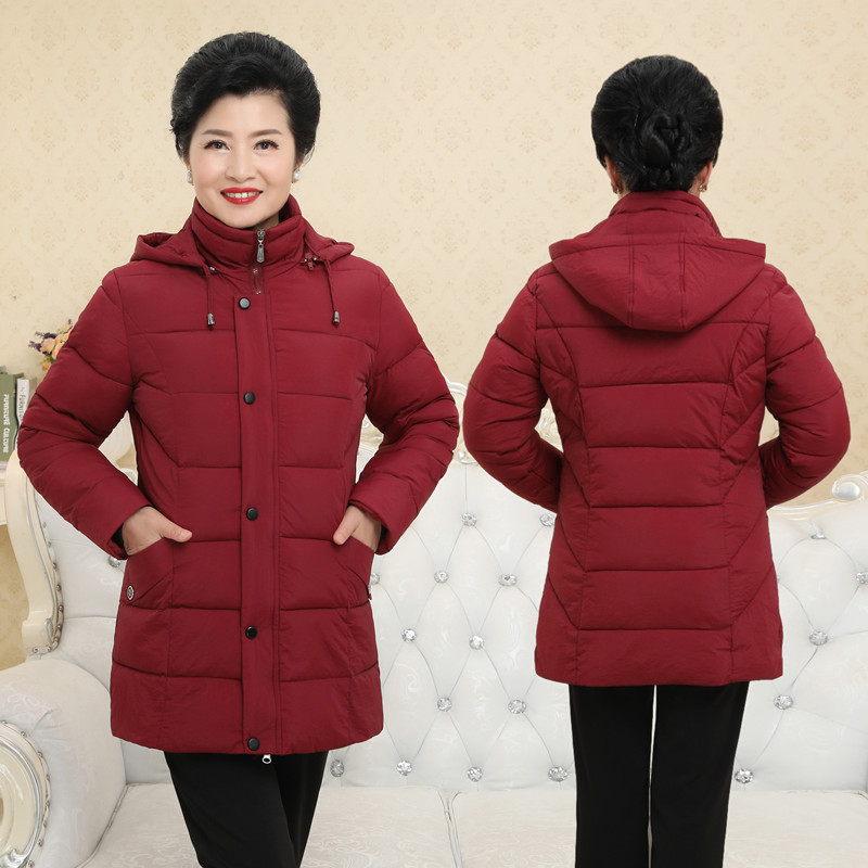 中老年羽绒服女大码妈妈装中长款老人衣服奶奶加厚女士保暖外套