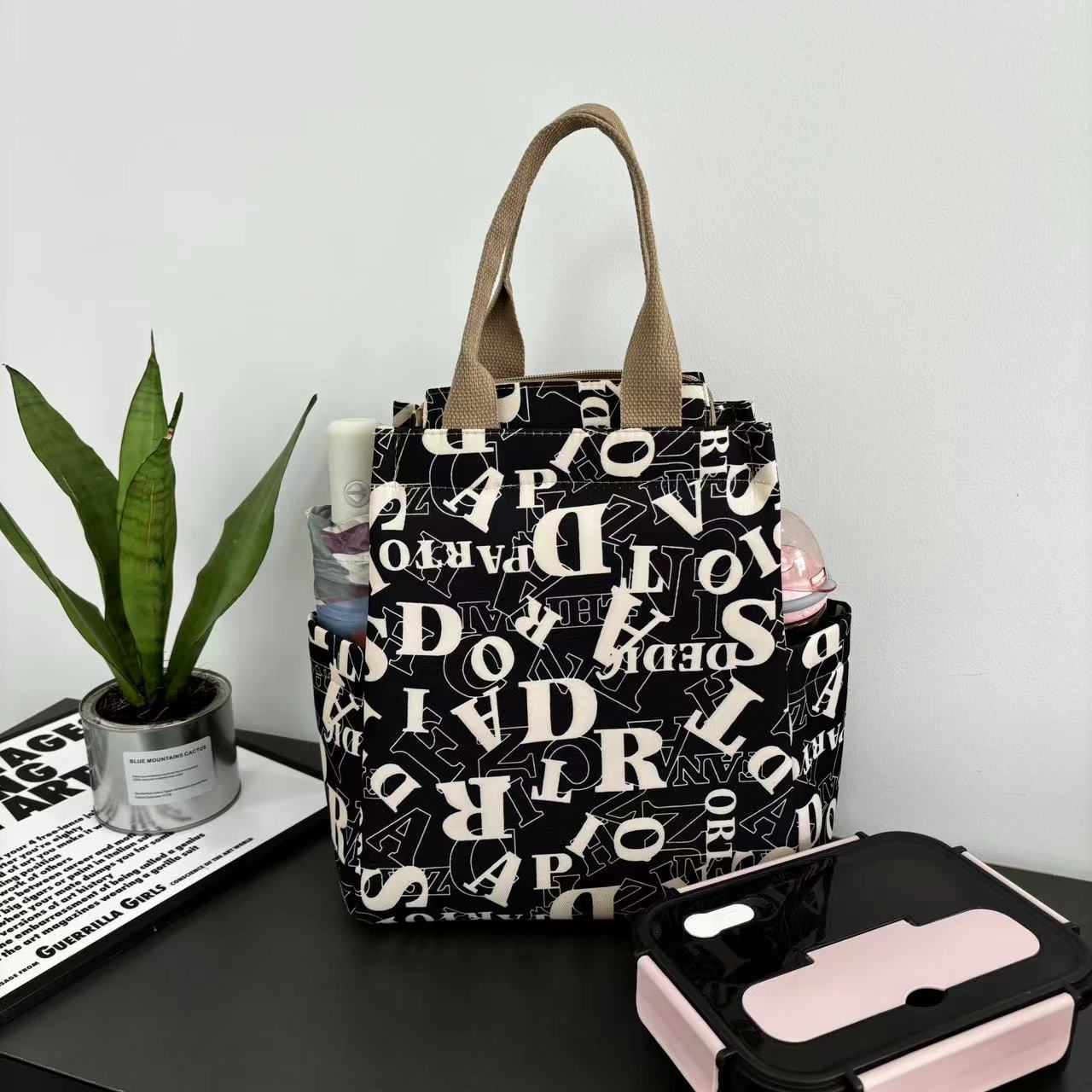 升级大号+双侧兜 加厚牛津布手提包加大号妈咪包防水不掉色便当包