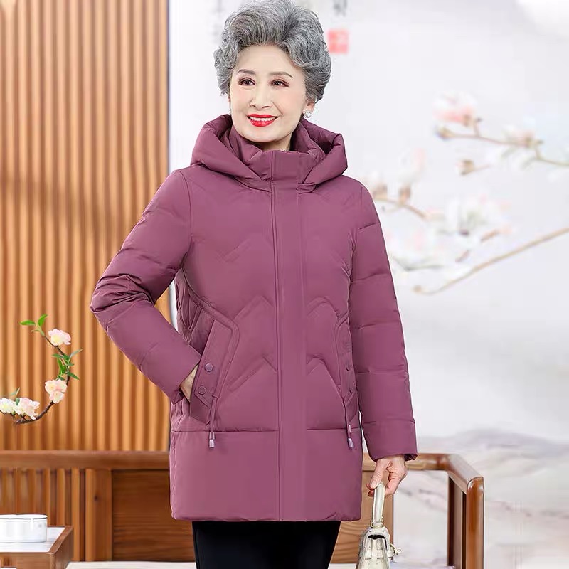 奶奶装棉服冬装新款中老年加厚妈妈装时尚减龄中长款保暖棉袄外套