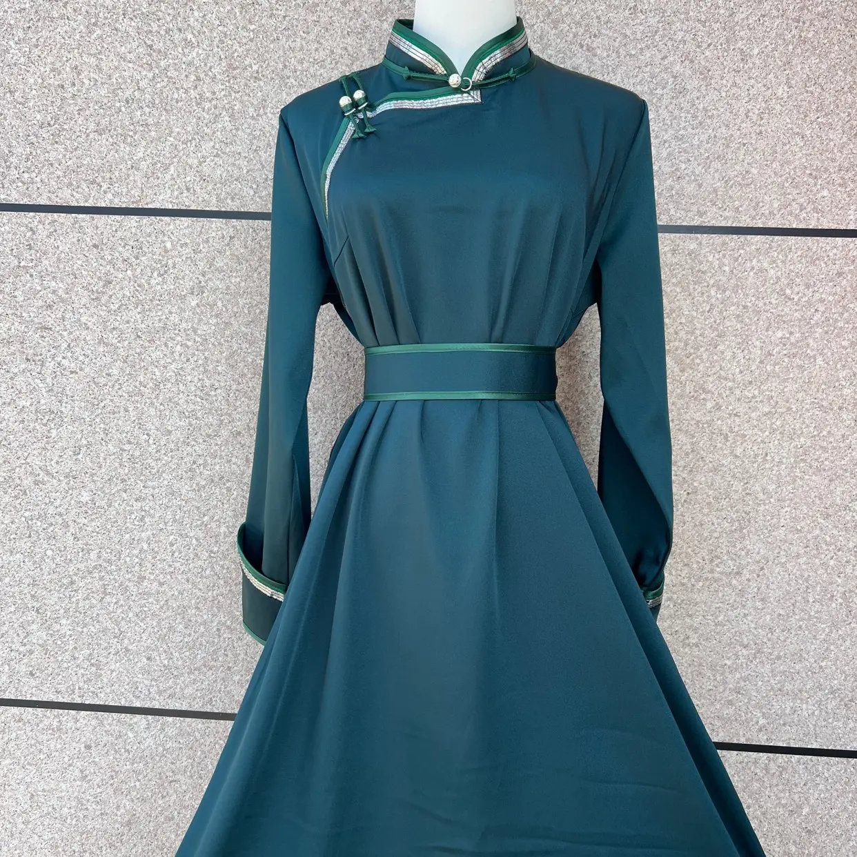 新款蒙古元素时尚民族风中长款连衣裙