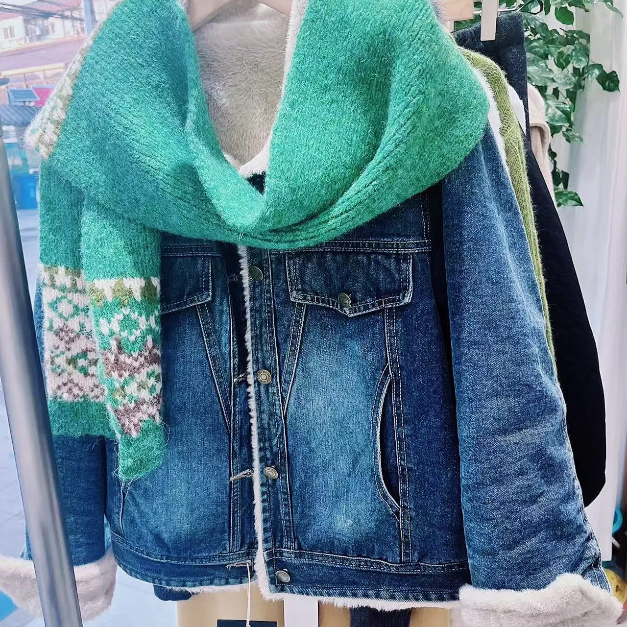 冬季新款韩系加厚百搭复古牛仔外套女