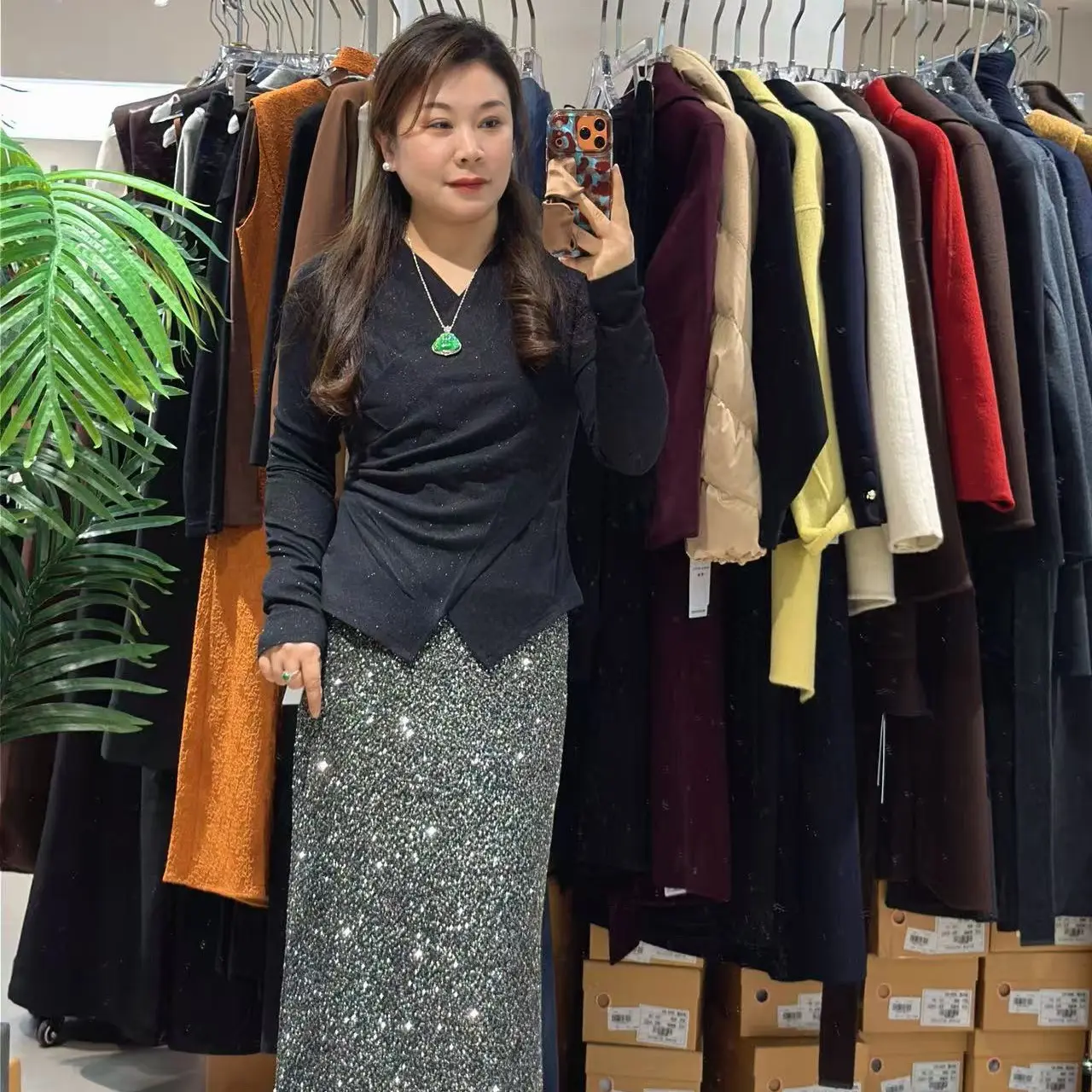 琼尚-法式交叉V领修身显瘦长袖打底衫内搭上衣995101105