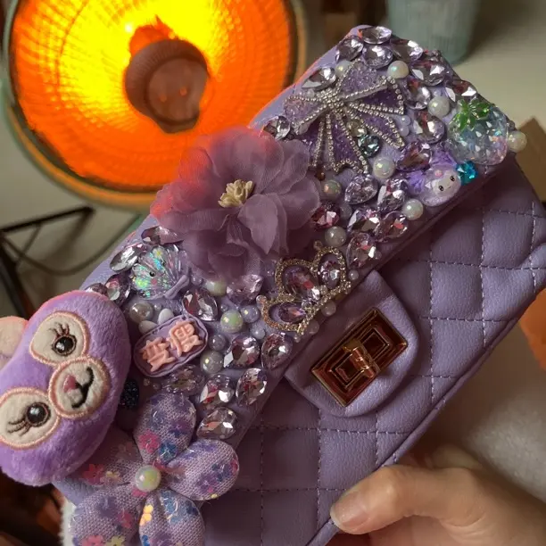 手工DIY镶钻定制时尚潮流个性百搭斜挎手拎包