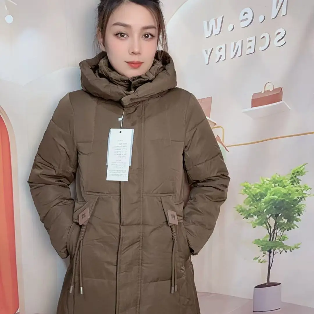 休闲风长款常规袖拉链连帽休闲女装秋冬百搭