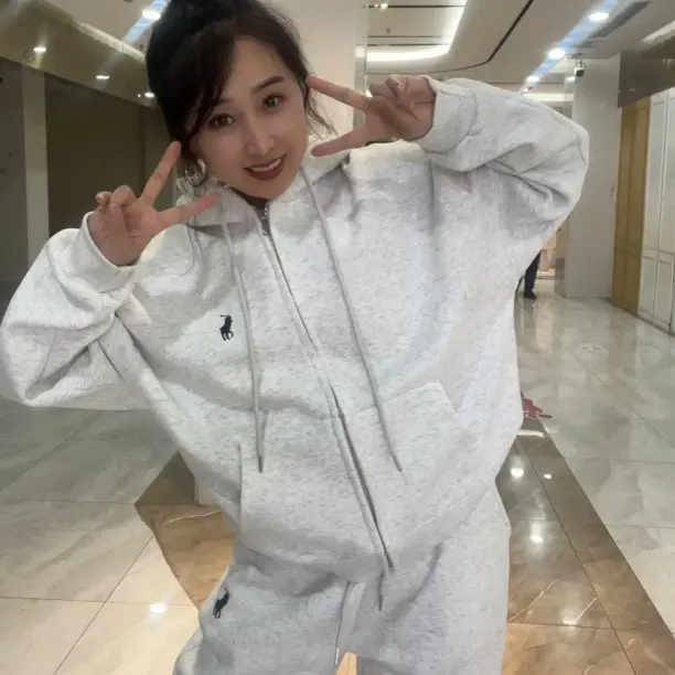 秋季加绒新款时尚连帽宽松卫衣阔腿长裤休闲显瘦套装