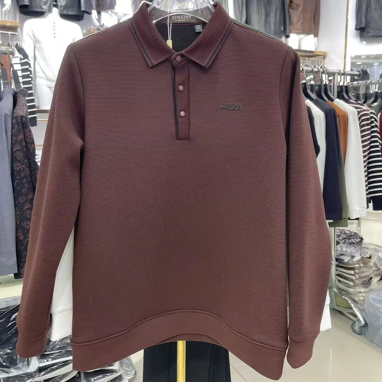 ALTUNTUGMA 男士冬季加绒加厚翻领长袖衫保暖商务休闲