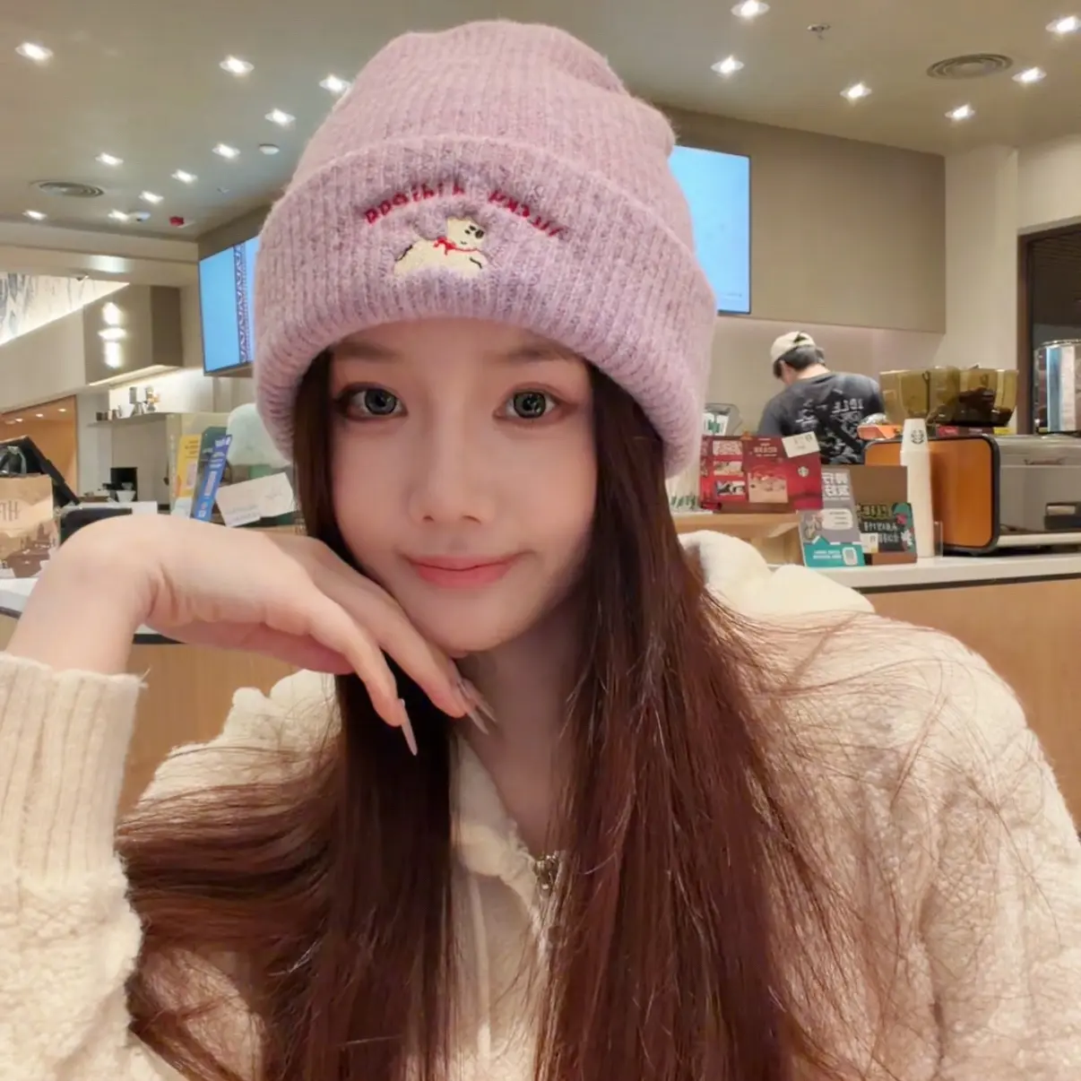 大头超友好！幸运小狗针织帽帽子女士秋冬毛线护耳帽大头围针织