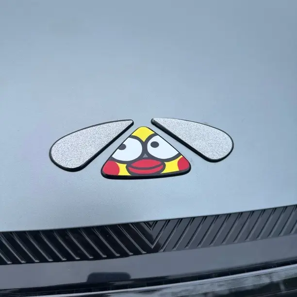 适用于风云A9L前车标爱坤装饰贴纸鸡哥坤坤前车标个性装饰车品件
