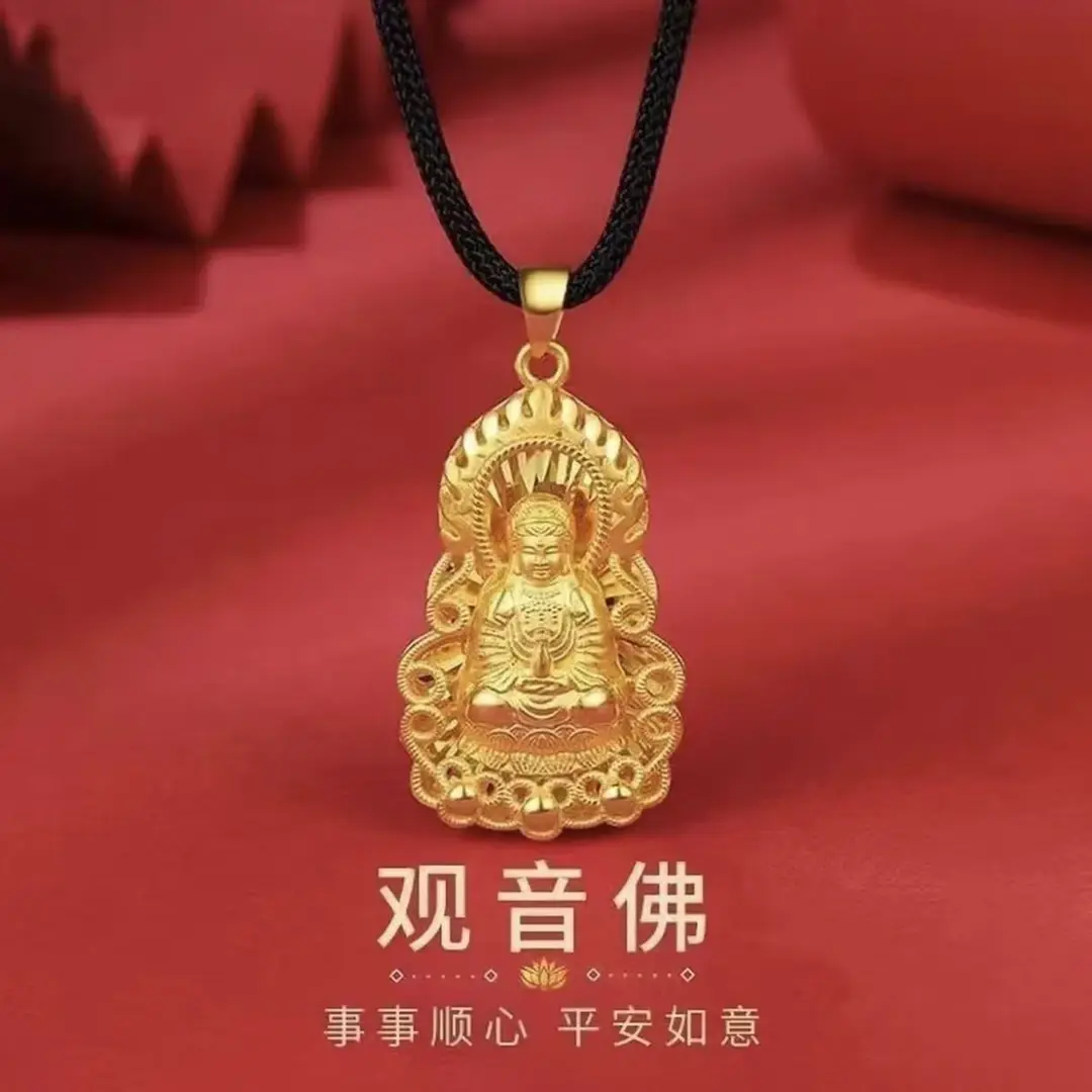 2025新款【观音佛吊坠】铜合金吊坠轻奢时尚精美时尚百搭款项链金色
