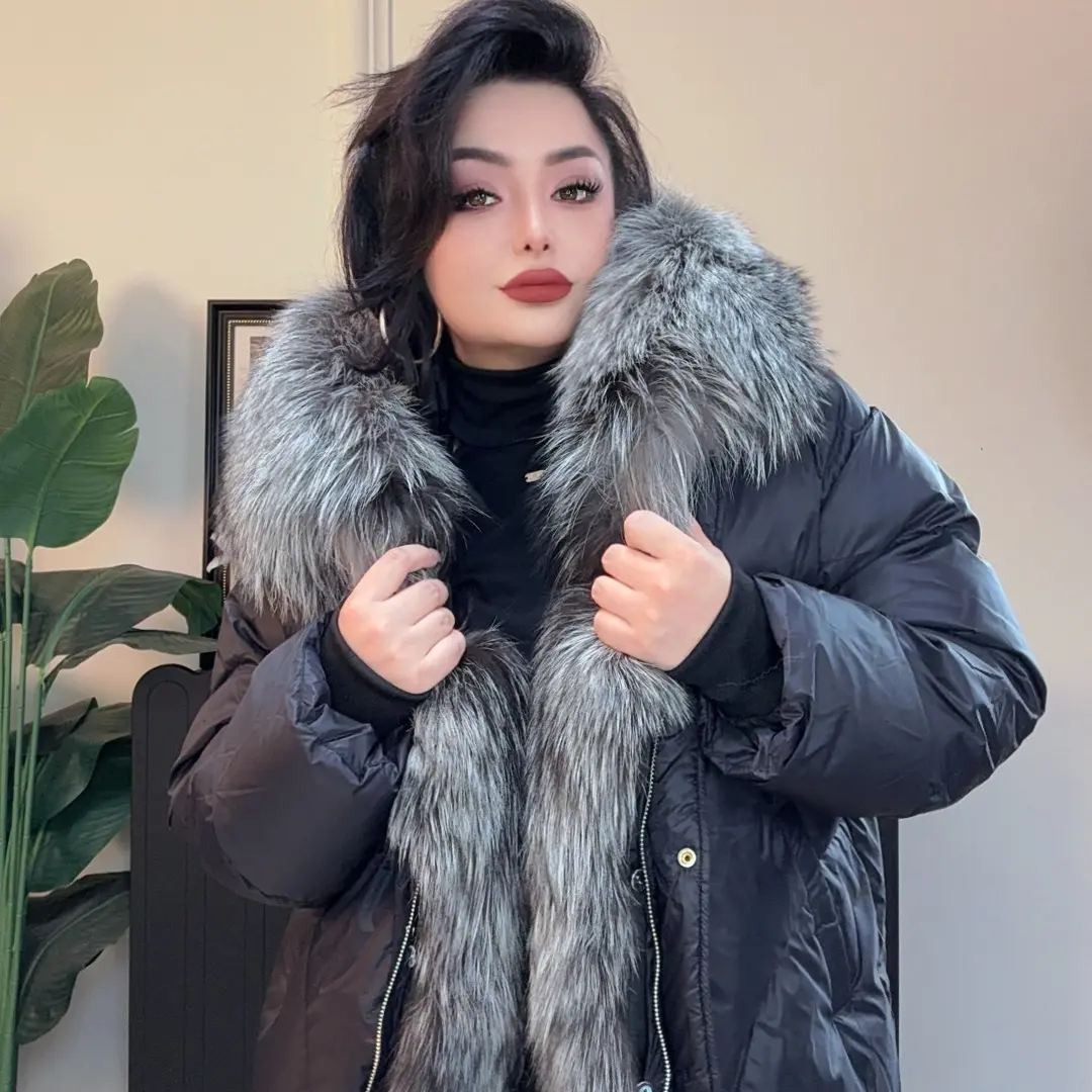 人造皮草 短款女士加厚大毛领宽松外套