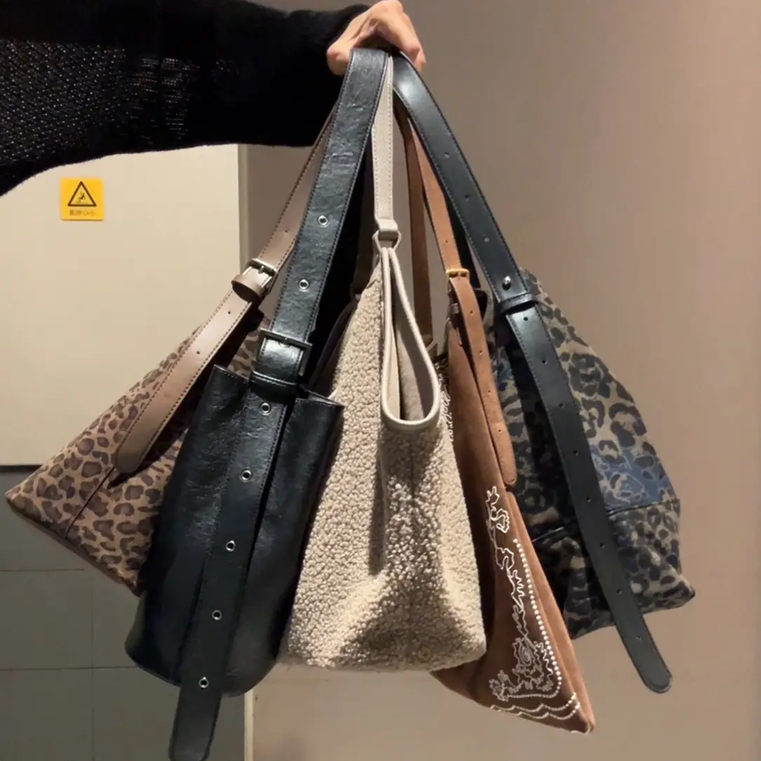 包包集合拍 1 水洗水桶包托特包单根韩式单肩包豹纹耐磨防刮磁扣