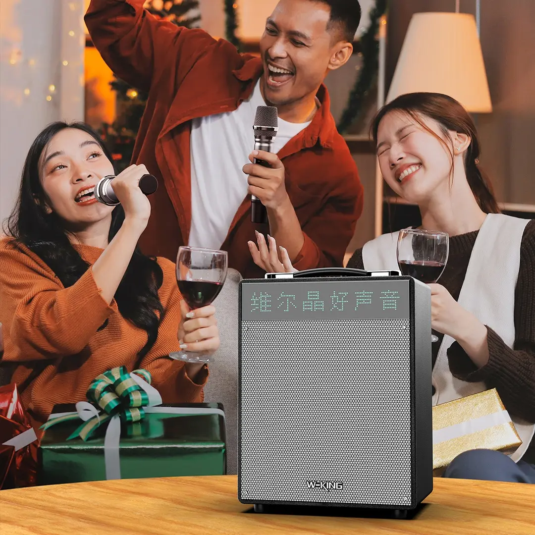 无线蓝牙音箱麦克风一体机户外大音量便携式带话筒