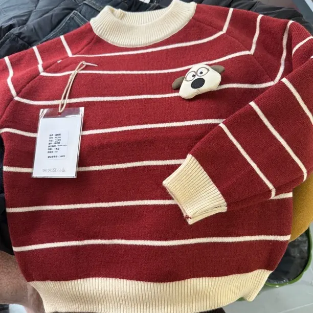 儿童秋冬新款可爱卡通加厚针织毛衣男女童内搭外穿