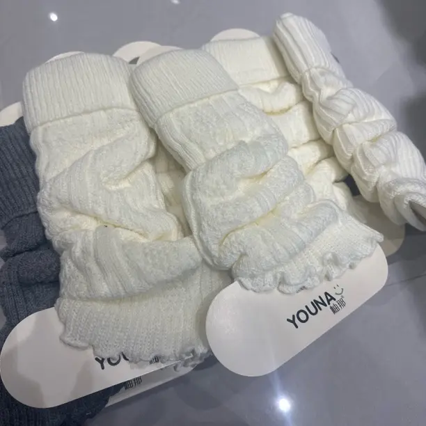 秋冬日系y2k风针织堆堆袜套保暖显瘦外穿搭雪地靴