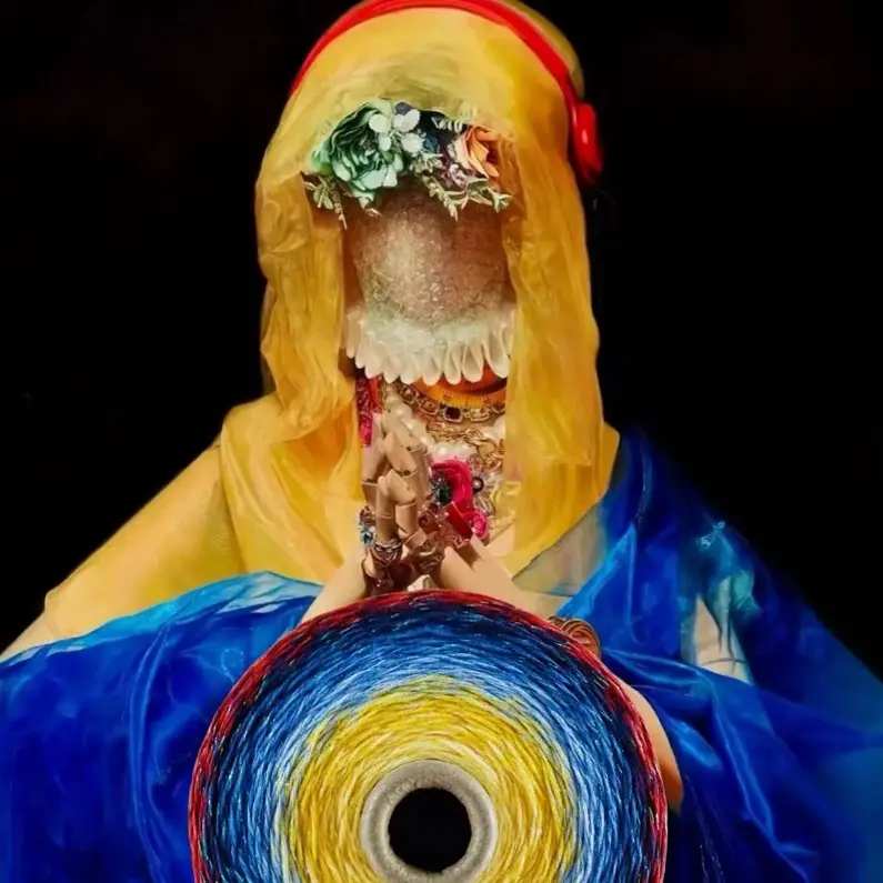 渐变色丝光棉蛋糕线可钩可织用于手工编织披肩毯子