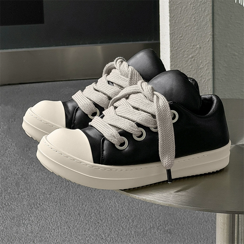 【6261】Ro胖丁秋冬新款欧美风复古潮流休闲轻奢黑白百搭增高男女鞋